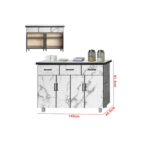 Image of Kara Series Tall Kitchen Cabinet with Drawers in 31 Designs