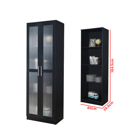 Image of Rimma Series 5 Display Shelves Book Cabinet in Black Colour