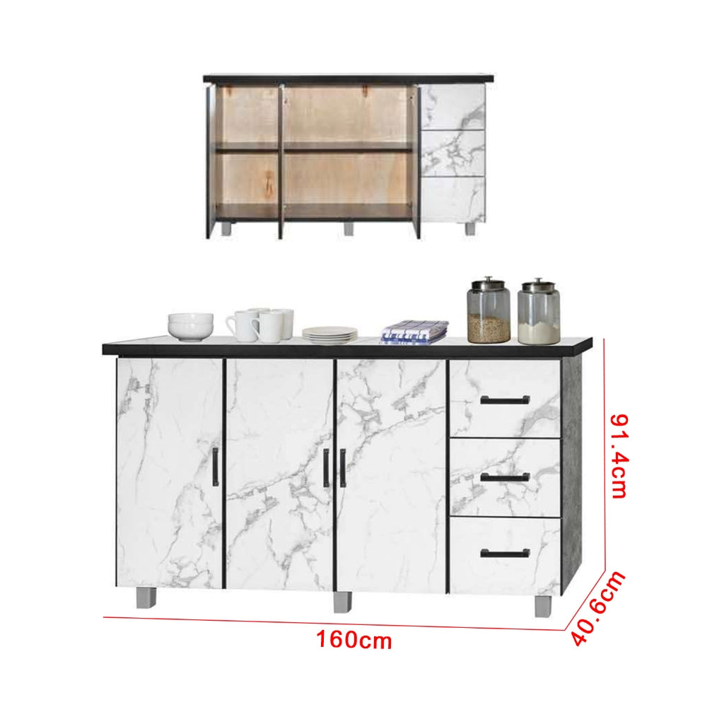 Kara Series Tall Kitchen Cabinet with Drawers in 31 Designs