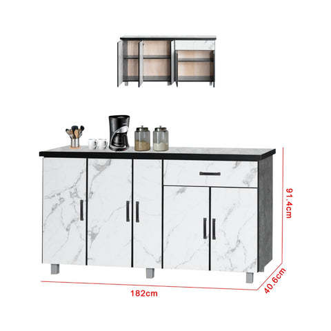 Image of Kara Series Tall Kitchen Cabinet with Drawers in 31 Designs