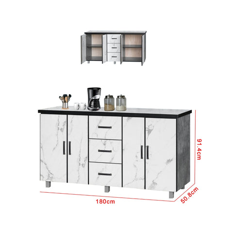 Image of Kara Series Tall Kitchen Cabinet with Drawers in 31 Designs