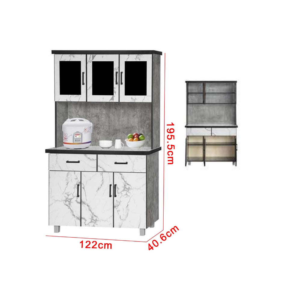 Kara Series Tall Kitchen Cabinet with Drawers in 31 Designs