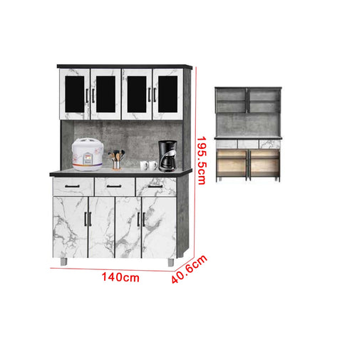 Image of Kara Series Tall Kitchen Cabinet with Drawers in 31 Designs