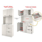 Jessie 6 Series 3/3 Door Kitchen Cabinet Melamine Top Panel in Natural Color