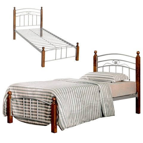 Image of Omara Series Metal/Wood Bed Frame with Double Decker Collection - All Sizes