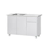 Deena Series 5/3-Door Kitchen Cabinet with Drawers w/ Sink in White Colour