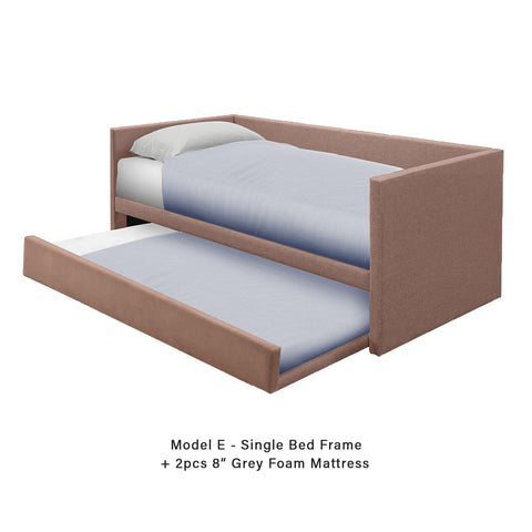 Image of Joash Model E Daybed with Trundle with Mattress - Pet-Friendly Option - 56 Colours