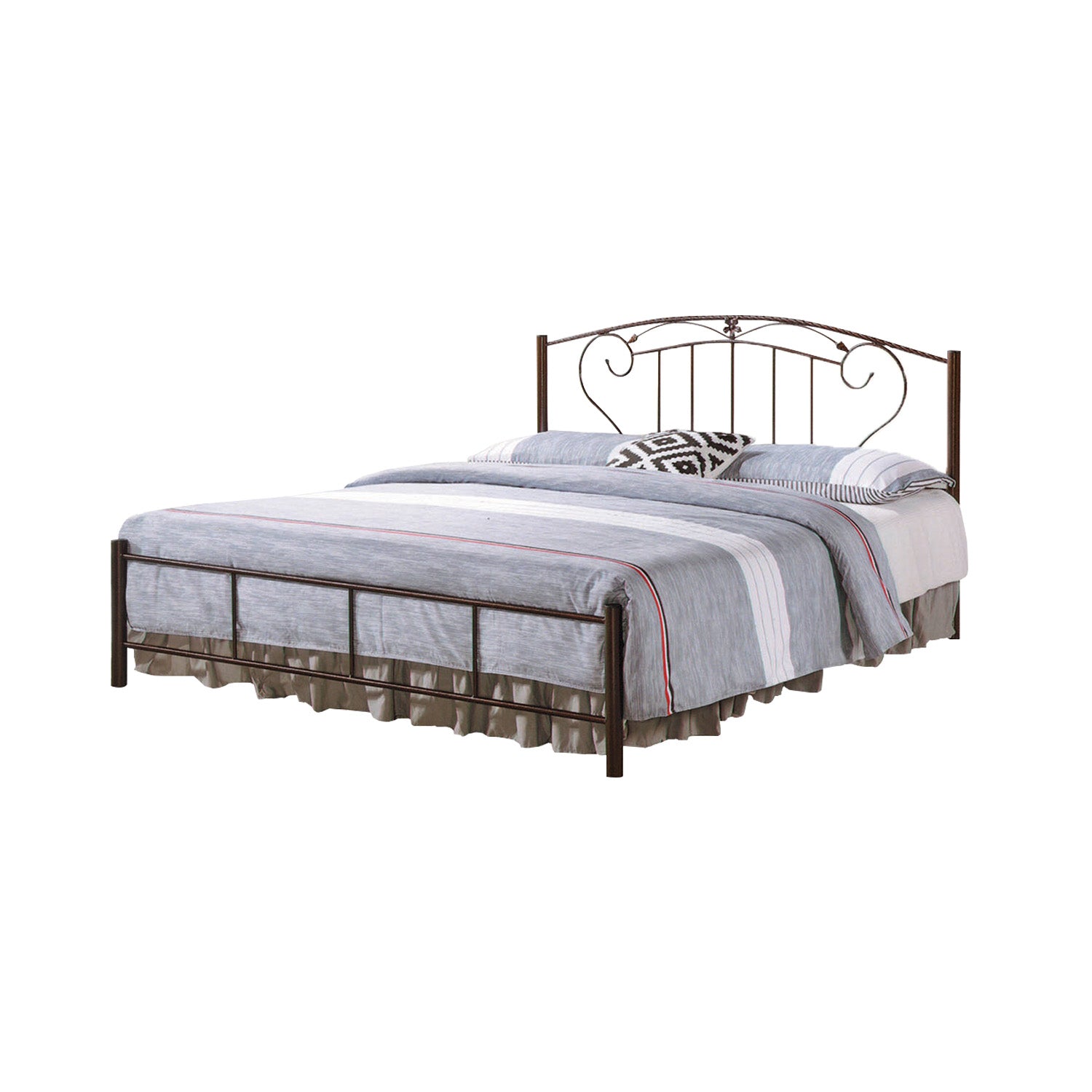 Suzana Series 3 Metal Bed Frame White In Queen Size