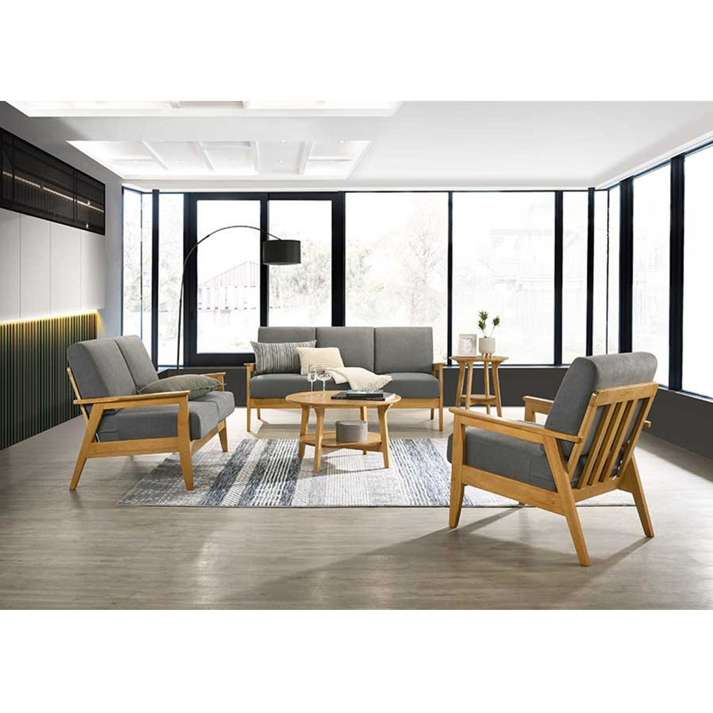 Frida Series 1,2,3 Seater Sofa Set Solid Wood Living Room Furnitures in Grey