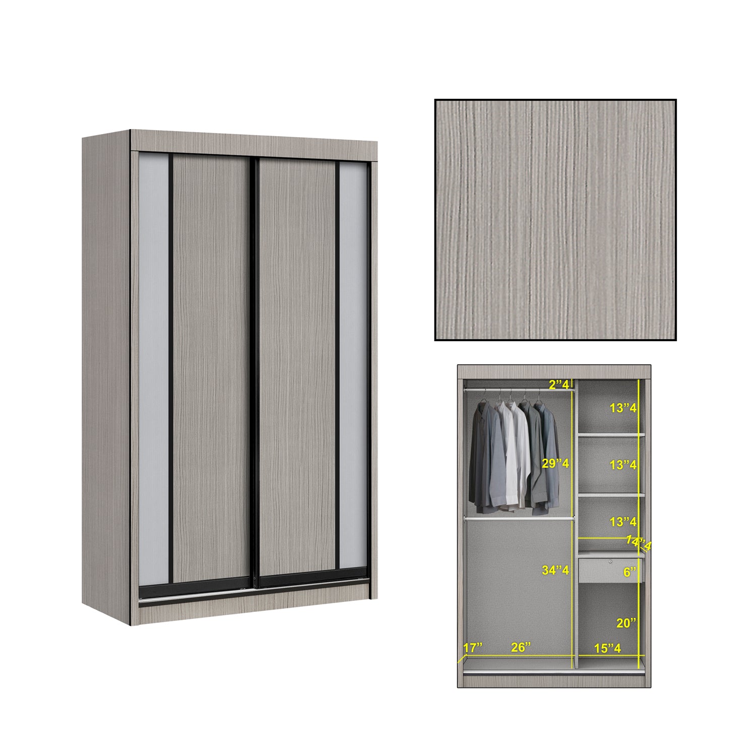 Lexi Series 2 2-Door Sliding Door Wardrobe