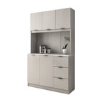 Jessie 6 Series 2/6 Door Kitchen Cabinet Melamine Top Panel in Brown & Natural Color