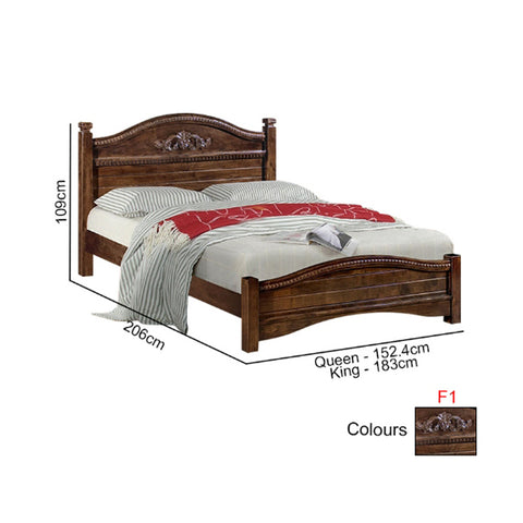 Image of Gianna Series F Wooden Bed Frame Queen and King Size in Cappuccino Color