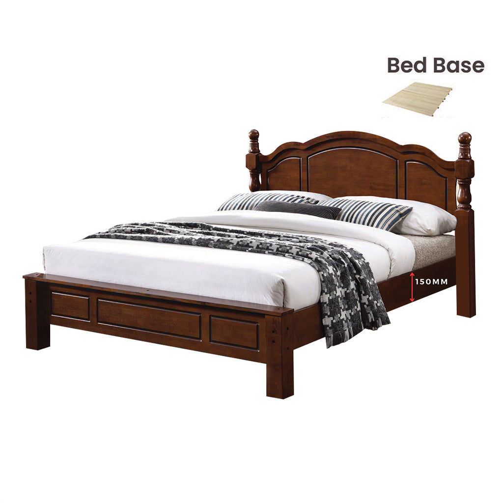 Nadia Series 6 Wooden Bedframe Collection Solid Wood - King Size with Mattress Option