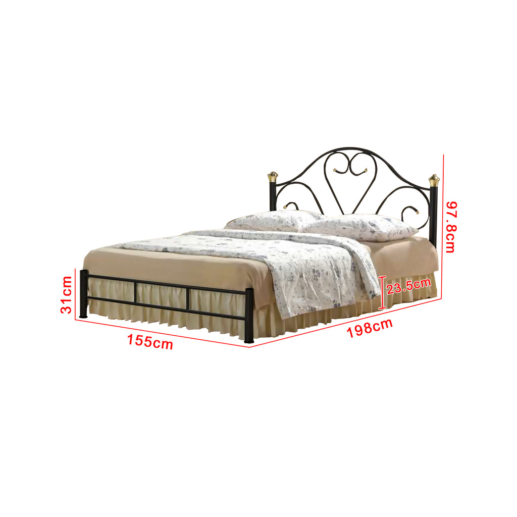 Julie Series 6 Queen Metal Bed Frame Collection w/ Optional Mattress Add On