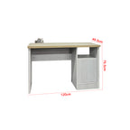 Bramn Study Table Computer Office Table In White with Natural. Fully Assembly