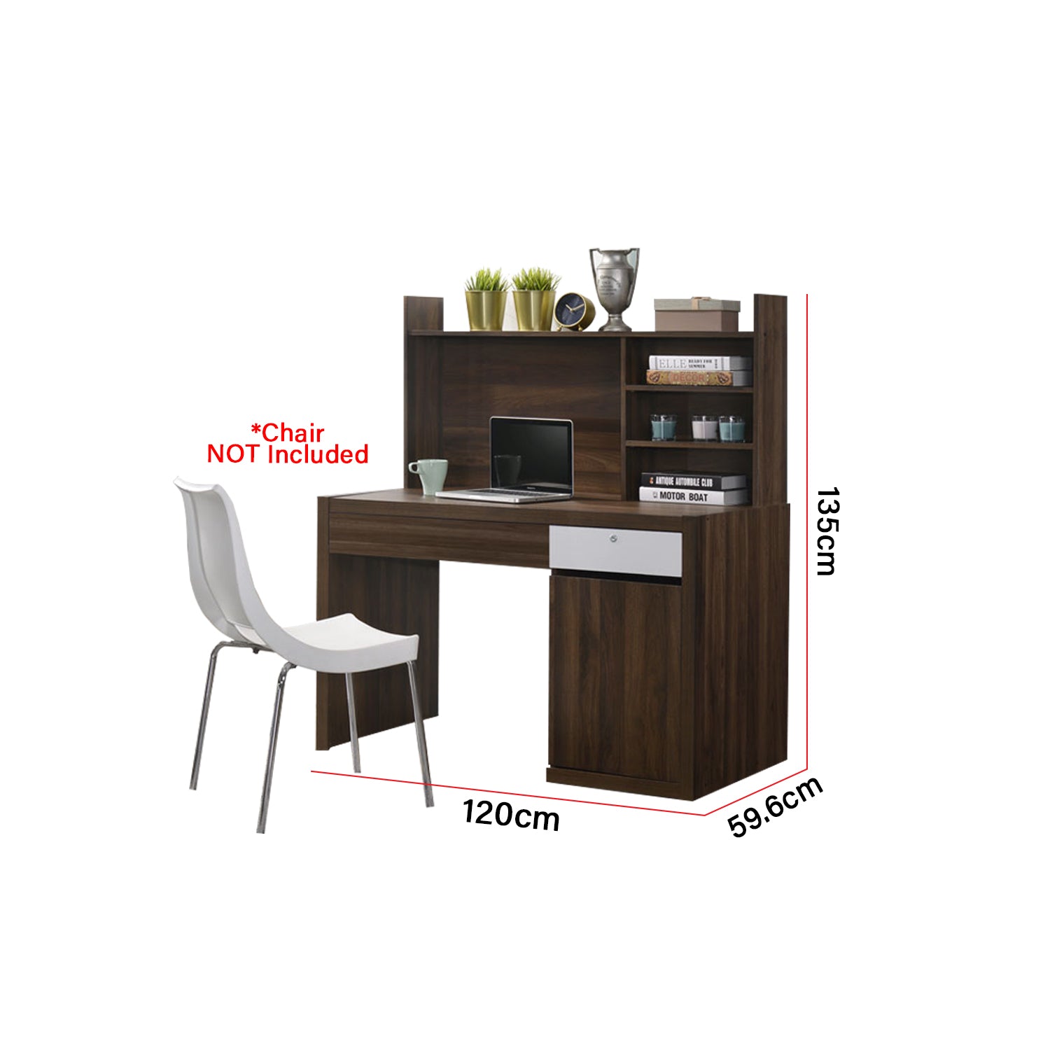 Ayer Series 6 Study Table In Walnut