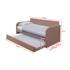 Joash Model F Daybed with Trundle with Mattress - Pet-Friendly Option - 56 Colours