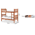 Stella Series4 Solid Rubber Wood Bunk Bed with Pull-Out Add On Option Single Size