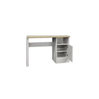 Bramn Study Table Computer Office Table In White with Natural. Fully Assembly