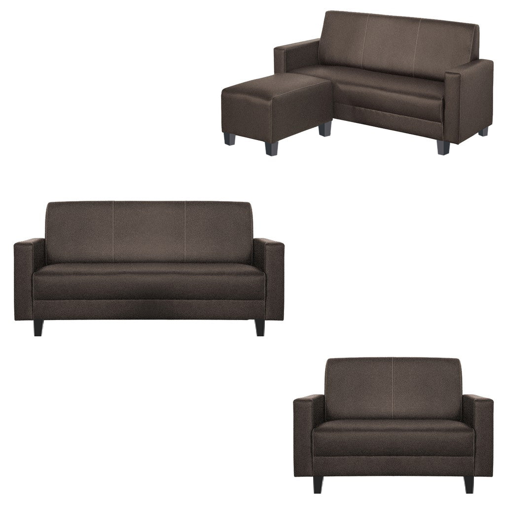 Dorcas 2/3 Seater Fabric/ Leather Sofa Set With Ottoman w/ Pet-Friendly Option
