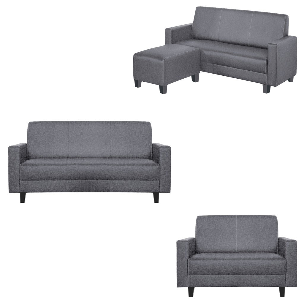 Dorcas 2/3 Seater Fabric/ Leather Sofa Set With Ottoman w/ Pet-Friendly Option