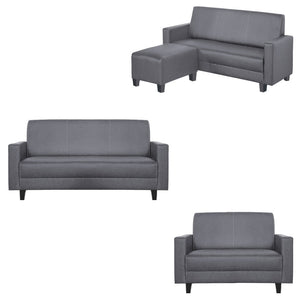 Dorcas 2/3 Seater Fabric/ Leather Sofa Set With Ottoman In 4 Colours