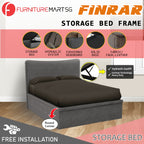 OrthoCoil Finrar 12" SBD Storage Bed Frame Fabric/Faux Leather in 3 Colours - With Mattress Option