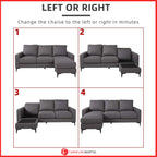 Kyra 2/3/4 Seater L Shaped Sofa Set with Chaise In 4 Colors