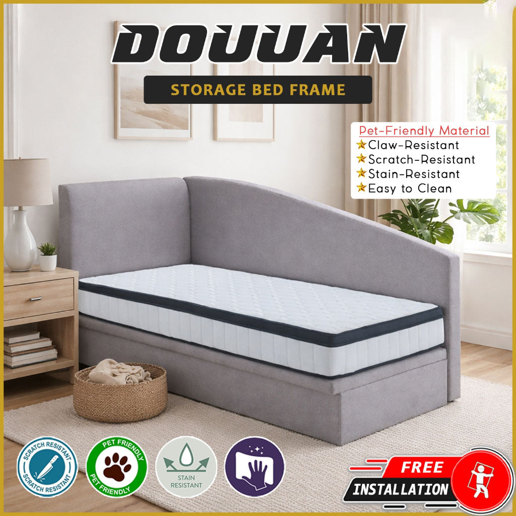 Douuan Storage Bed Frame SBD 12"/16" with ScratchResistant PetFriendly Options - w/ Mattress Options