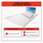 Honey Golden Silk 12" 7-Zone Pocket Spring Mattress FREE TOPPER & PILLOW  -All Sizes
