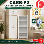 Gillie Series 2 Doors Tall Wardrobe with Top Cabinet Fully Laminated Back in 6 Colours