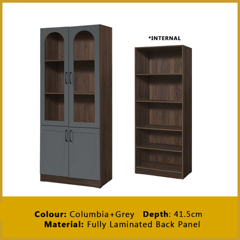 Image of Hudson Series Open Shelves Display Cabinet Bookshelf Storage in 9 Models