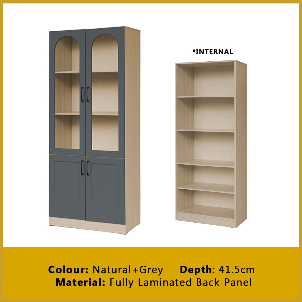 Hudson Series Open Shelves Display Cabinet Bookshelf Storage in 9 Models