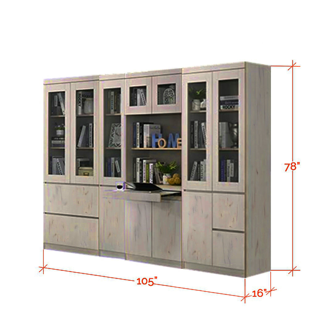 Athena 6 Bookshelf With Glass Doors in 3 Colours