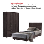Toluca Bedroom Set Series 3 Includes Wardrobe/Bed Frame/Mattress In Single And Super Single Size.Free Installation