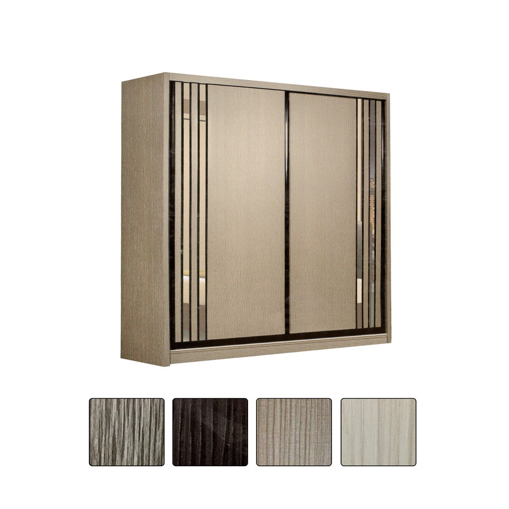 Charie Series 5FT/6FT/8FT Customizable Sliding Door Modular Wardrobe in 6 Designs