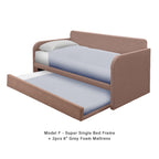 Joash Model F Daybed with Trundle with Mattress - Pet-Friendly Option - 56 Colours