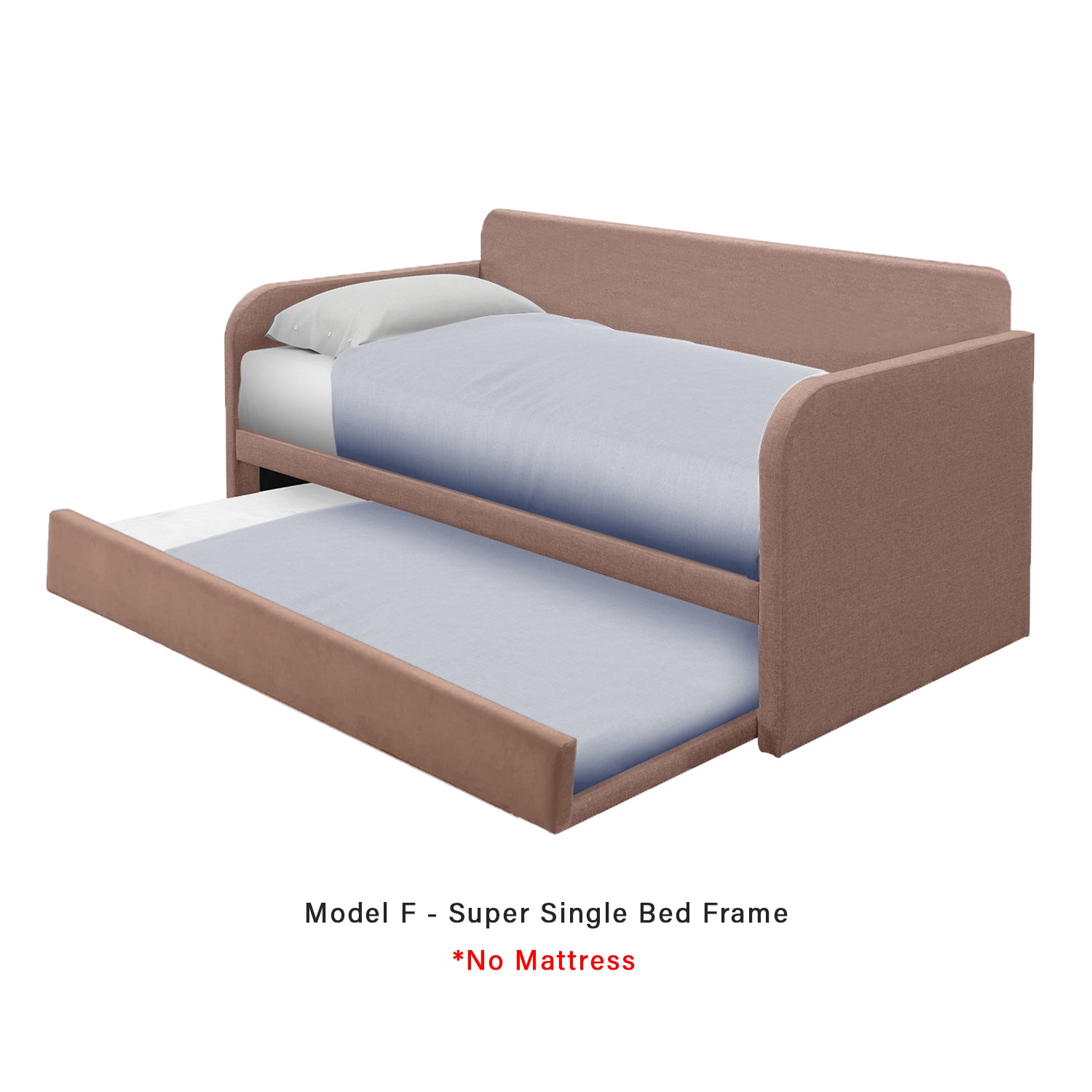 Joash Model F Daybed with Trundle with Mattress - Pet-Friendly Option - 56 Colours