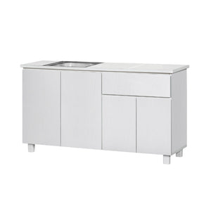 Deena Series 6/4-Door Kitchen Cabinet with Drawers w/ Sink in White Colour