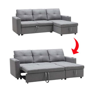 Marjie Series 6 Sleeper Sectional Reversible Sofa w/ Storage Upholstered w/ Pet-Friendly Option