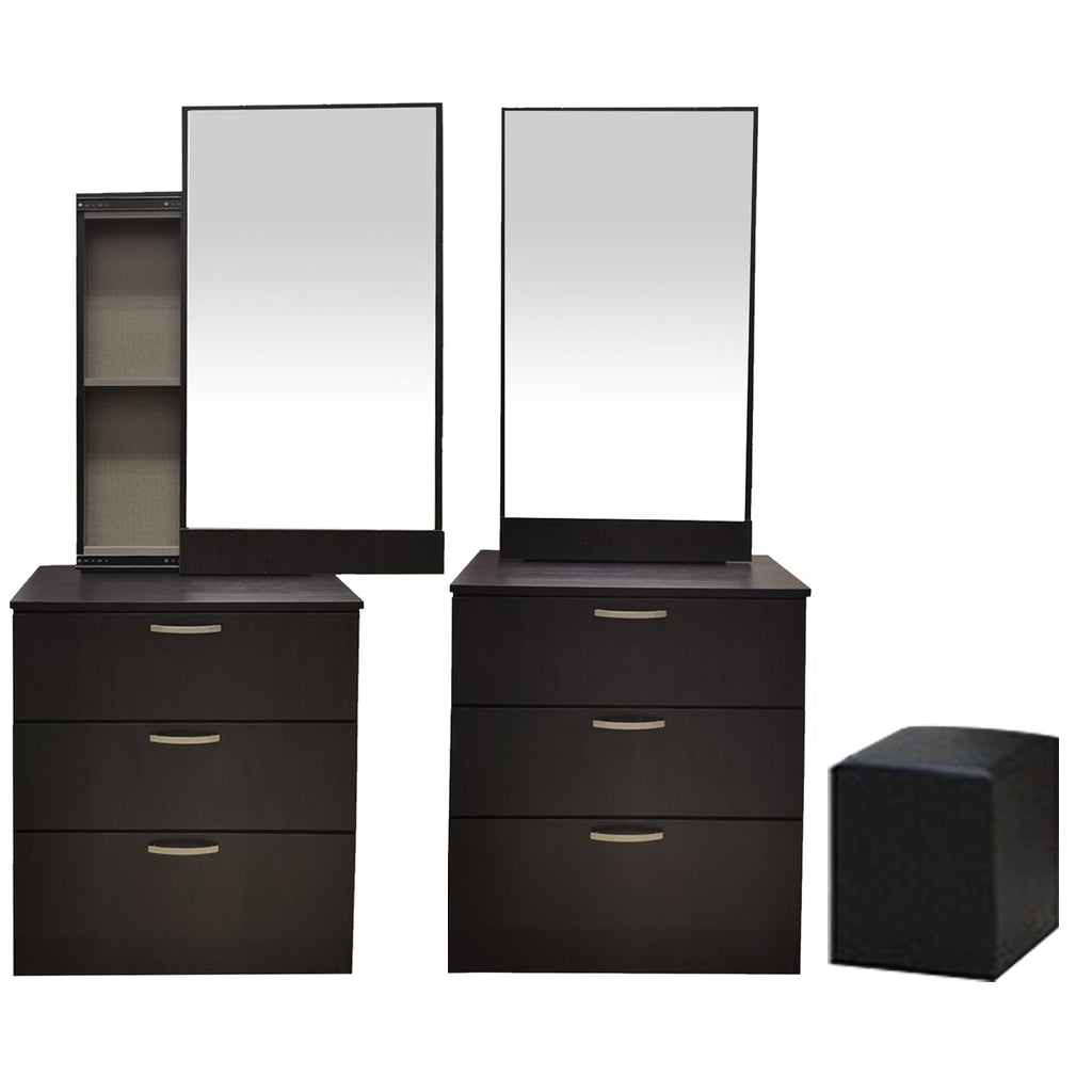 Minna Series 5 Makeup Dressing Table With Stool In Walnut