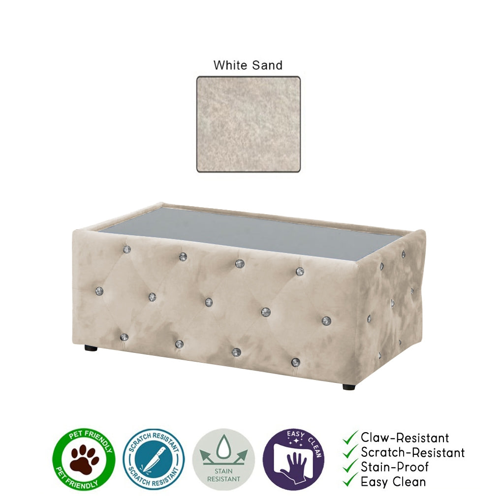 Millie Coffee Table PetFriendly Fabric/Leather Scratch-Resistant in 20 Available Colours