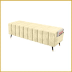 Moon Long Bench Chair High Density with Side Storage - 8 Colours