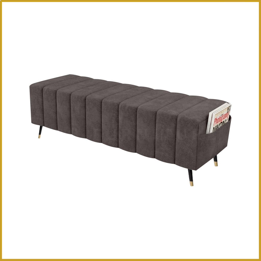 Moon Long Bench Chair High Density with Side Storage - 8 Colours