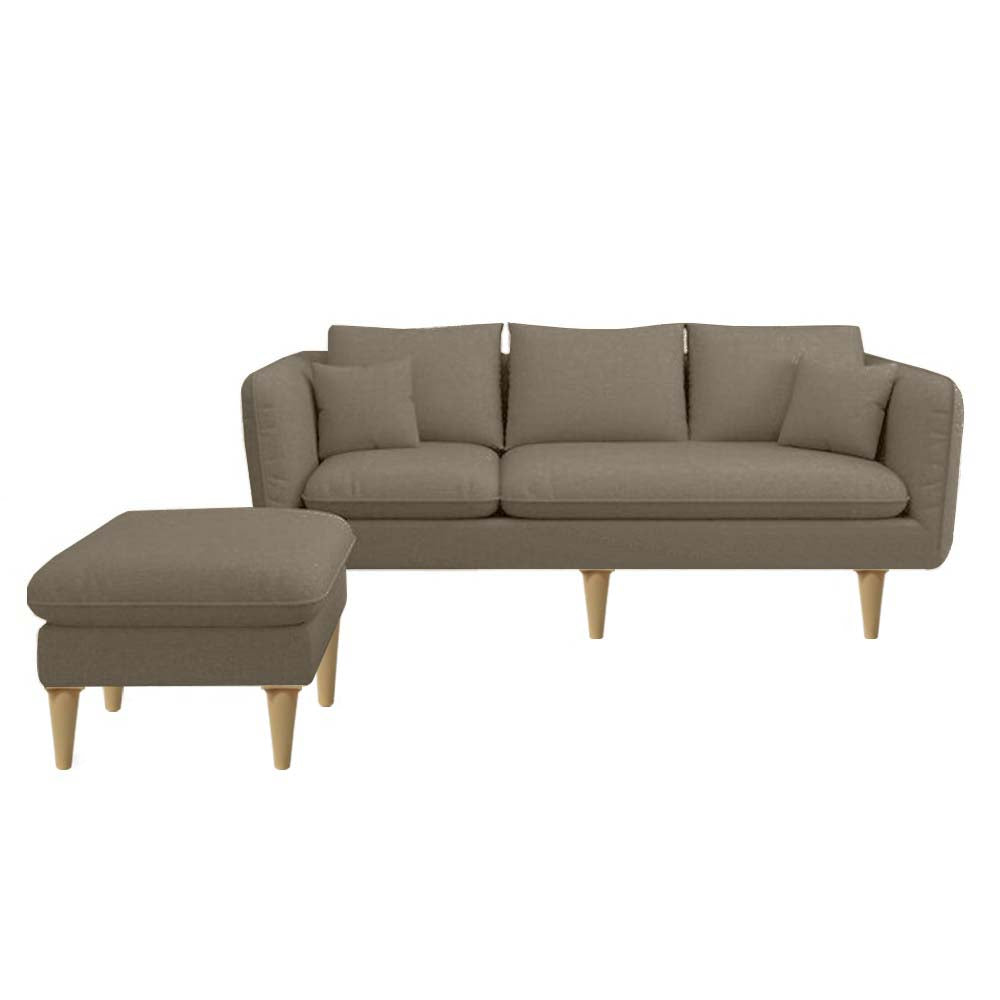 Darwin 3 Seater Leather/ Fabric Sofa With Ottoman In 8 Colours