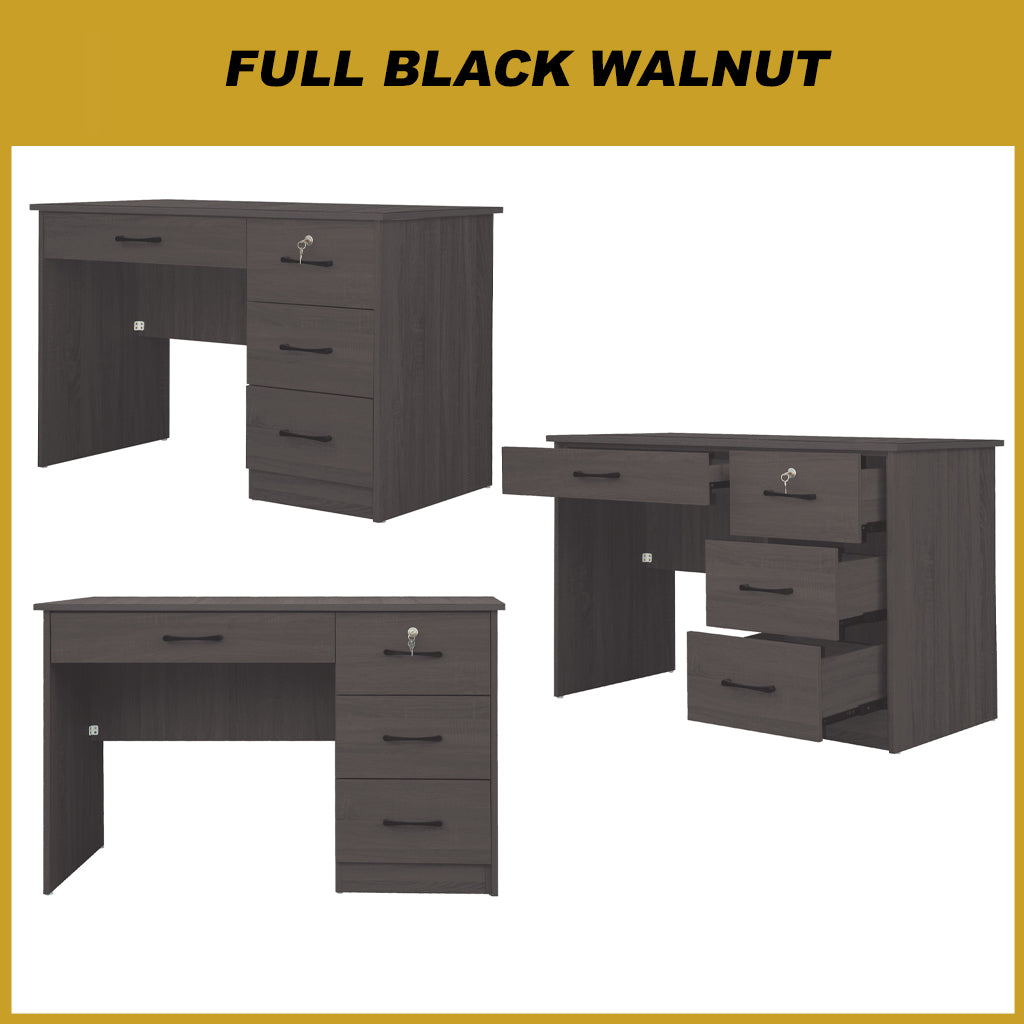 Paxx Study Computer Office Table with Drawer w/ Lock in 4 Colours