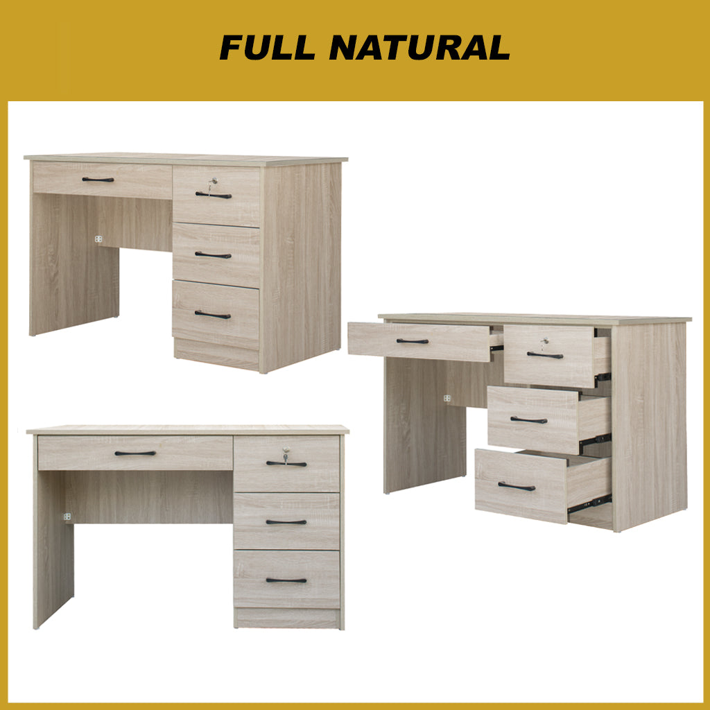 Paxx Study Computer Office Table with Drawer w/ Lock in 4 Colours