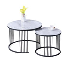 Keana Series 6 Premium Coffee Center Table Steel Metal Leg + Marble Ceramic Top