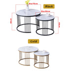 Keana Series 6 Premium Coffee Center Table Steel Metal Leg + Marble Ceramic Top