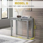 KRITY Series G Console Grey Table Top With Drawer Side Display Table in Grey Leg